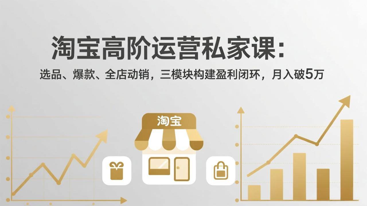 （17944期）淘宝高阶运营私家课（更新26年4月）：选品、爆款、全店动销，三模块构建盈利闭环，月入破5万-八方网创