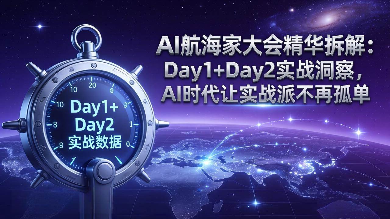 （17867期）AI航海家大会精华拆解：Day1+Day2实战洞察，AI时代让实战派不再孤单-八方网创