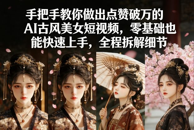 手把手教你做出点赞破万的AI古风美女短视频，零基础也能快速上手，全程拆解细节-八方网创
