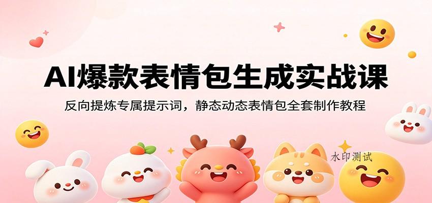 AI爆款表情包生成实战课:反向提炼专属提示词,静态动态表情包全套制作教程 AI爆款表情包生成实战课:反向提炼专属提示词,静态动态表情包全套制作教程