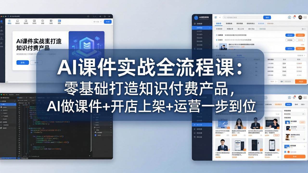 【精】AI课件实战全流程课:零基础打造知识付费产品,AI做课件+开店上架+运营一步到位-八方网创