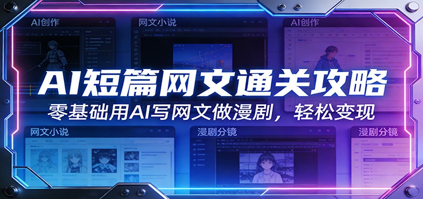 AI短篇网文通关攻略：零基础用AI写网文做漫剧，轻松变现-八方网创