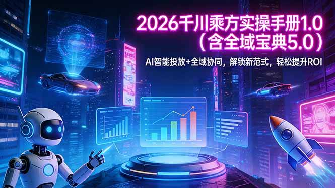 （17625期）2026 千川乘方实操手册 1.0（含全域宝典 5.0）AI 智能投放+全域协同，解锁新范式，轻松提升ROI-八方网创