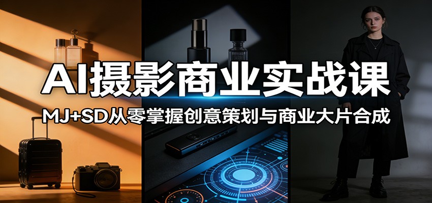 AI摄影商业实战课：MJ+SD从零掌握创意策划与商业大片合成-八方网创