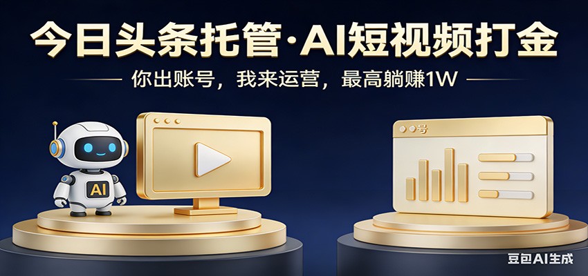 头条号AI托管,我提供作品,你提供账号,每天5分钟发布,小白躺赚3000+-八方网创