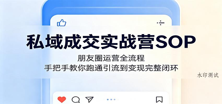 私域成交实战营SOP:朋友圈运营全流程,手把手教你跑通引流到变现完整闭环-八方网创
