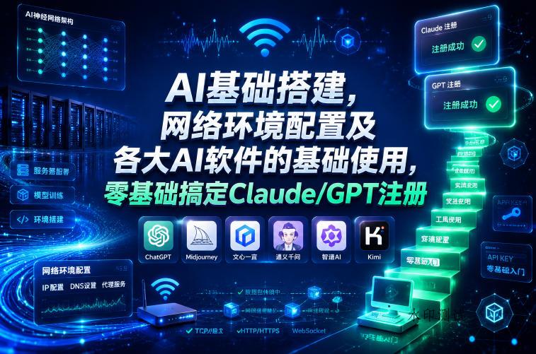 AI基础搭建，网络环境配置及各大AI软件的基础使用，零基础搞定Claude/GPT注册-八方网创