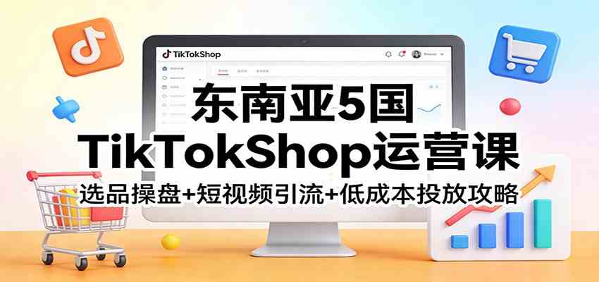 东南亚5国TikTokShop运营课：选品操盘+短视频引流+低成本投放攻略-八方网创