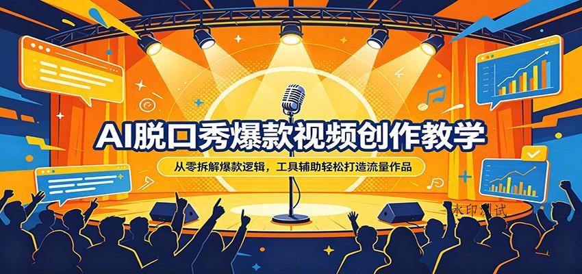 AI脱口秀爆款视频创作教学：从零拆解爆款逻辑，工具辅助轻松打造流量作品-八方网创