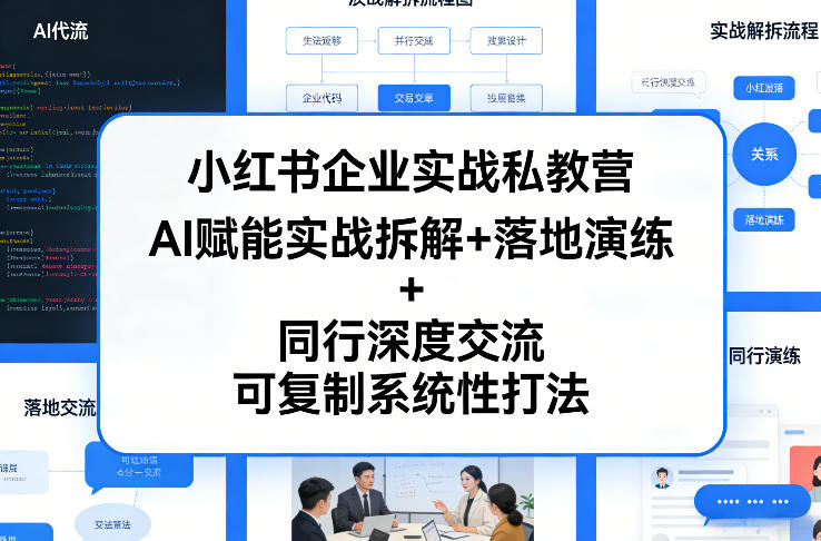 小红书企业实战私教营，AI赋能实战拆解+落地演练+同行深度交流，可复制系统性打法-八方网创