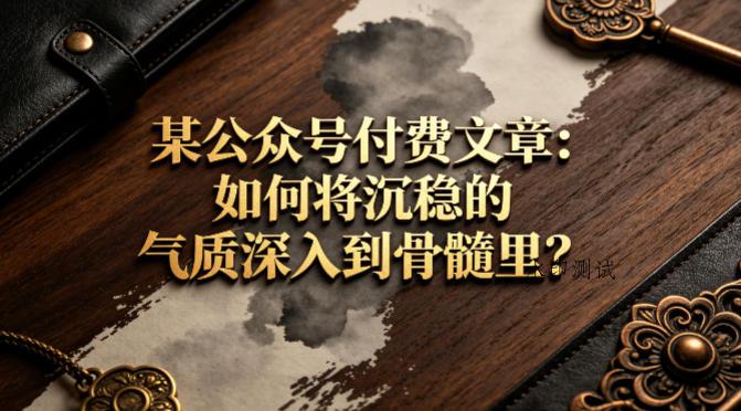 某公众号付费文章:如何将沉稳的气质深入到骨髓里?-八方网创