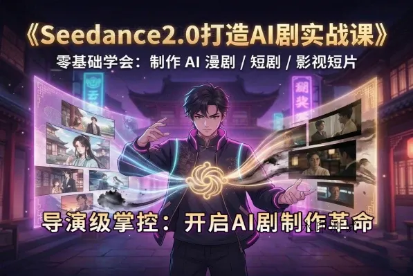 【精】Seedance2.0打造AI剧实战课,导演级掌控:开启AI剧制作革命-八方网创
