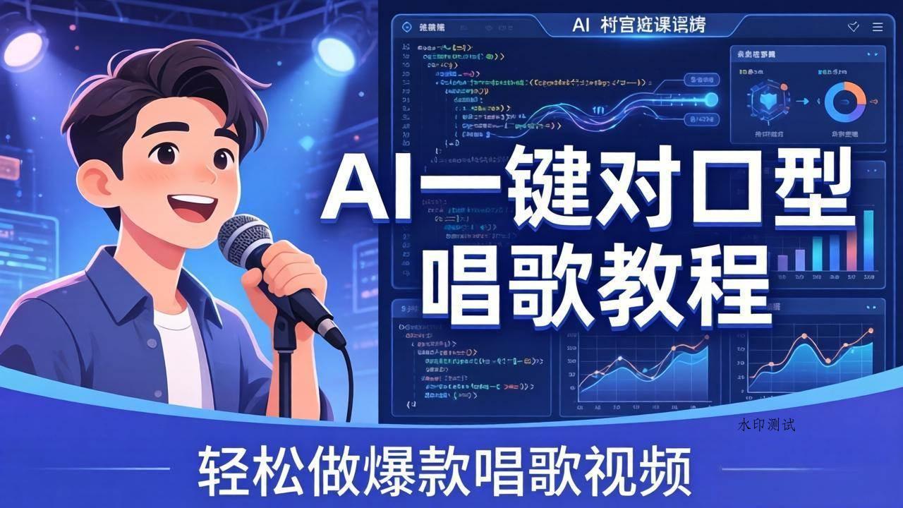 （18118期） AI一键对口型唱歌教程：零基础也能学，素材准备+模型训练+音色转换，轻松做爆款唱歌视频-八方网创