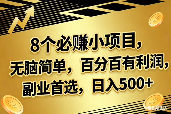（17793期）10个必赚的小项目，百分百有利润，无脑简单，副业首选，日入300+-八方网创