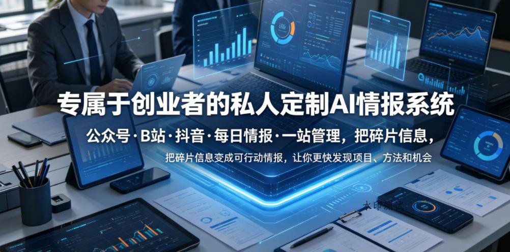专属于创业者的私人定制AI情报系统，公众号·B站·抖音·每日情报·一站管理，把碎片信息变成可行动情报，让你更快发现项目、方法和机会-八方网创