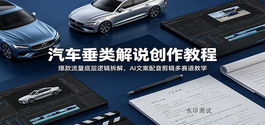 汽车垂类解说创作教程:爆款流量底层逻辑拆解,AI文案配音剪辑多赛道教学-八方网创