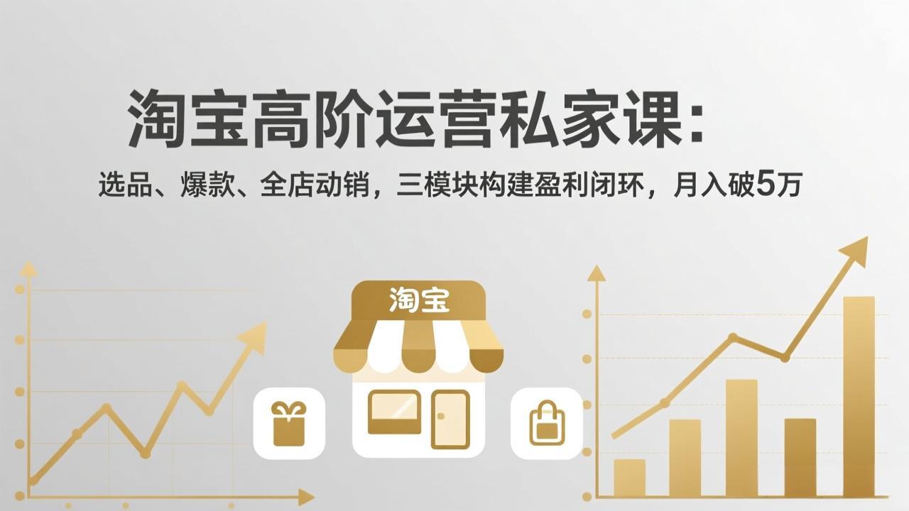 淘宝高阶运营私家课：选品、爆款、全店动销，三模块构建盈利闭环，月入破5万(更新26年2月-八方网创