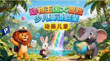 少儿英语启蒙《动物王国大冒险》【动画儿童】-八方网创