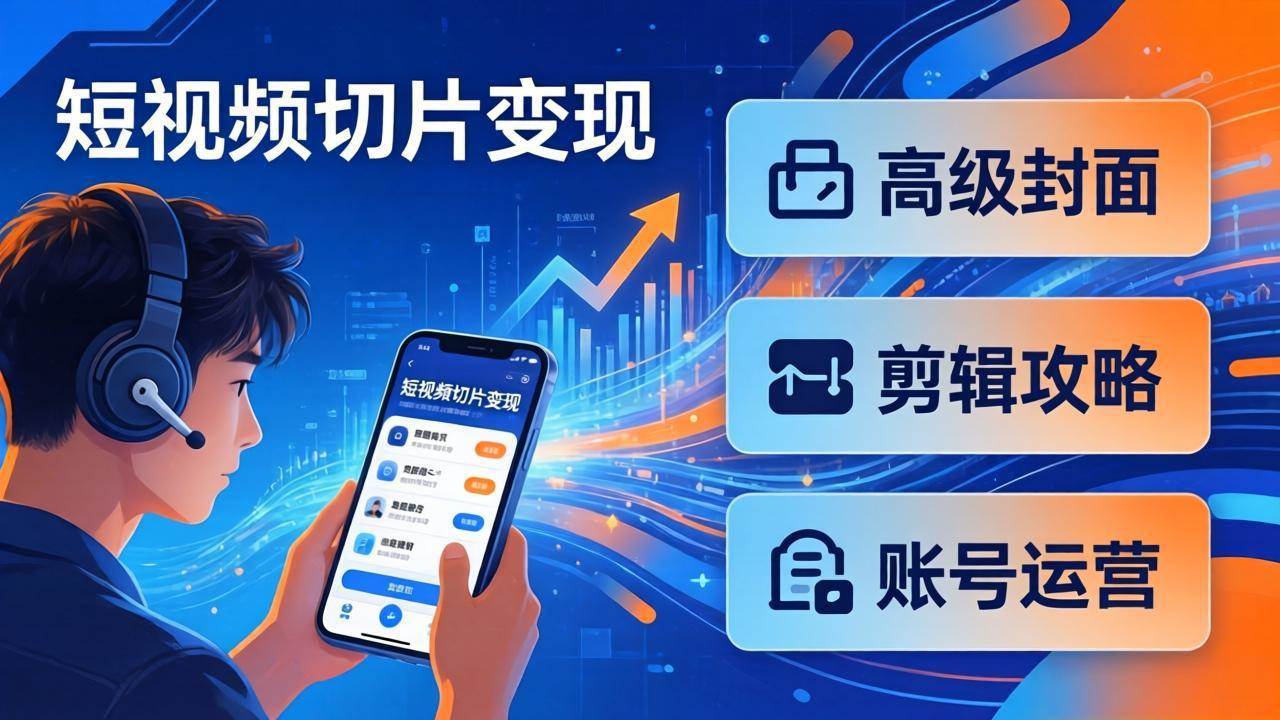 （17758期）短视频切片变现速成班2.0：高级封面+剪辑攻略+账号运营，0基础小白快速入局副业-八方网创