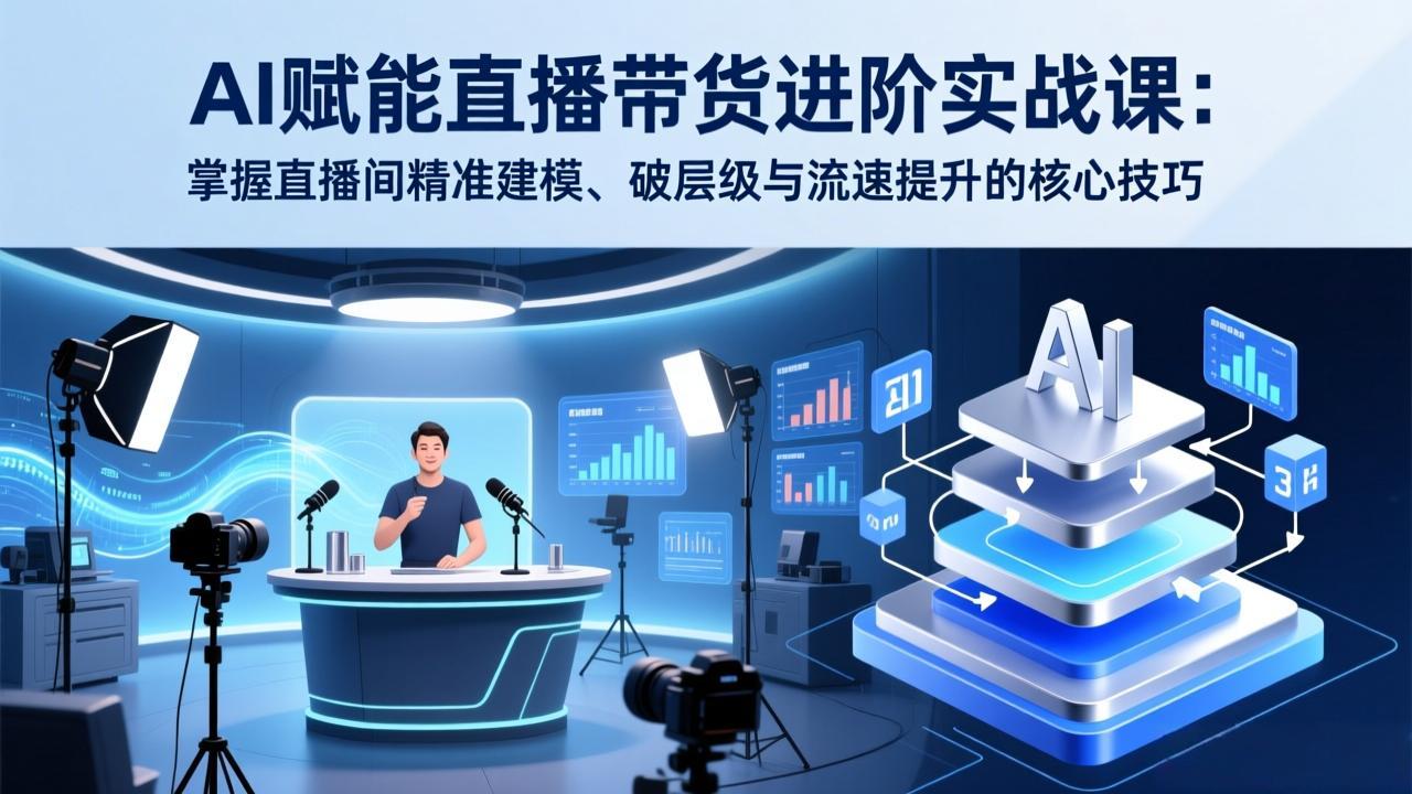 AI赋能直播带货进阶实战课：掌握直播间精准建模、破层级与流速提升的核心技巧-八方网创