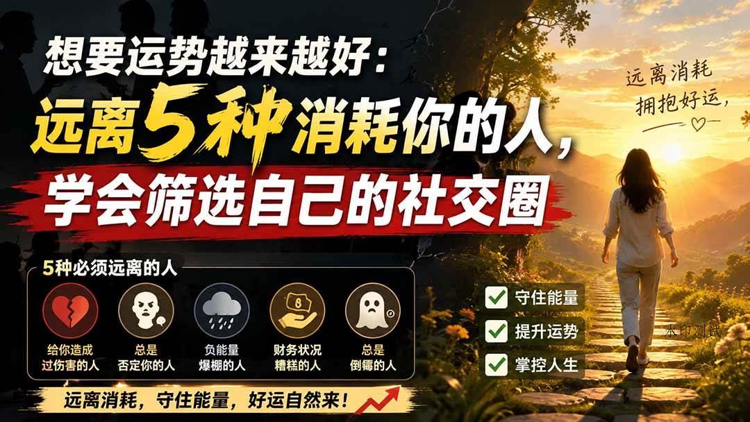 (19965期)付费文章:想要运势越来越好:远离5种消耗你的人,学会筛选自己的社交圈-八方网创