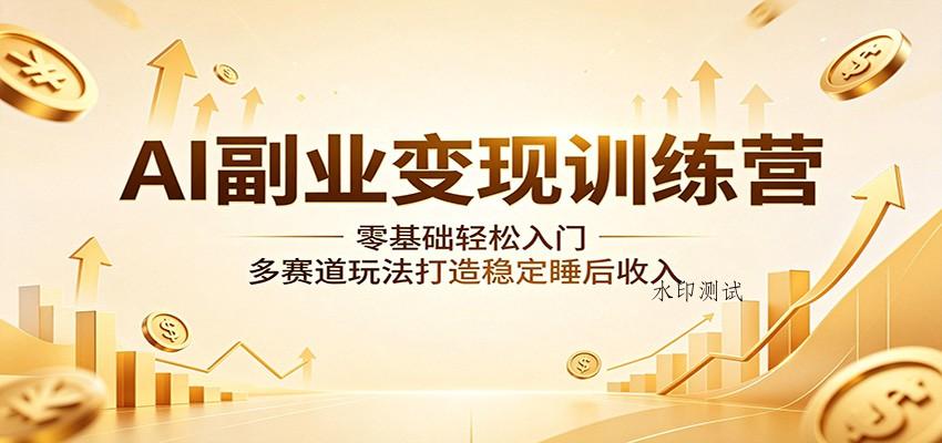 AI副业变现训练营：零基础轻松入门，多赛道玩法打造稳定睡后收入-八方网创