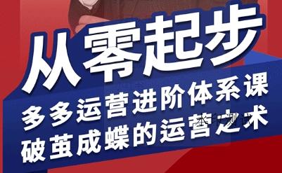 拼多多运营进阶系统课，从零起步，多多运营进阶体系课，破茧成蝶的运营之术（更新26年4月）-八方网创