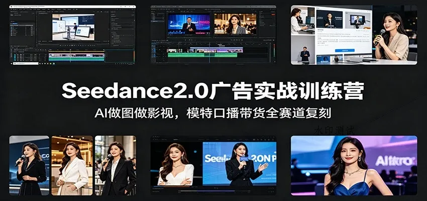 【精】Seedance2.0广告实战训练营：AI做图做影视，模特口播带货全赛道复刻-八方网创