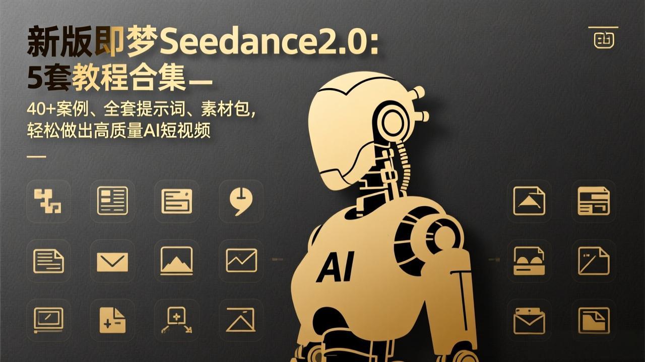 新版即梦Seedance2.0：5套教程合集，40+案例、全套提示词、素材包，轻松做出高质量AI短视频-八方网创
