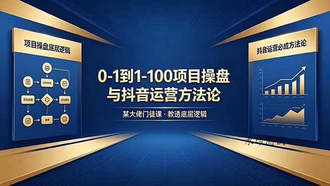 (18382期)0-1到1-100怎么建?某大佬门徒课教透项目操盘底层逻辑+抖音运营必成方法论-八方网创