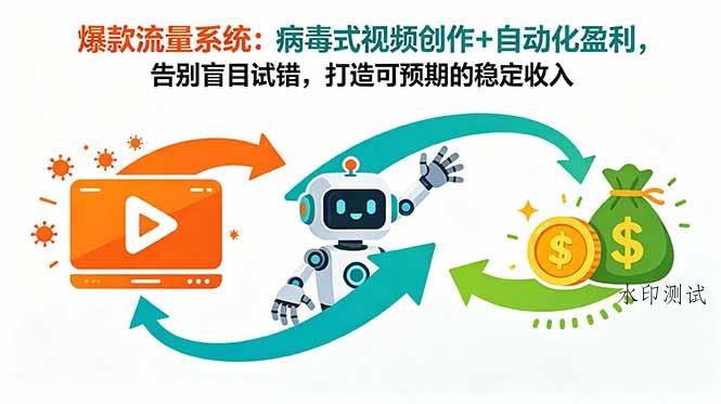爆款流量系统:病毒式视频创作+自动化盈利,告别盲目试错,打造可预期的稳定收入-八方网创