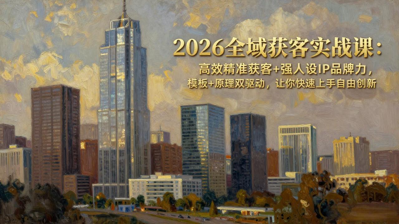 2026全域获客实战课:高效精准获客+强人设IP品牌力,模板+原理双驱动,让你快速上手自由创新 2026全域获客实战课:高效精准获客+强人设IP品牌力,模板+原理双驱动,让你快速上手自由创新