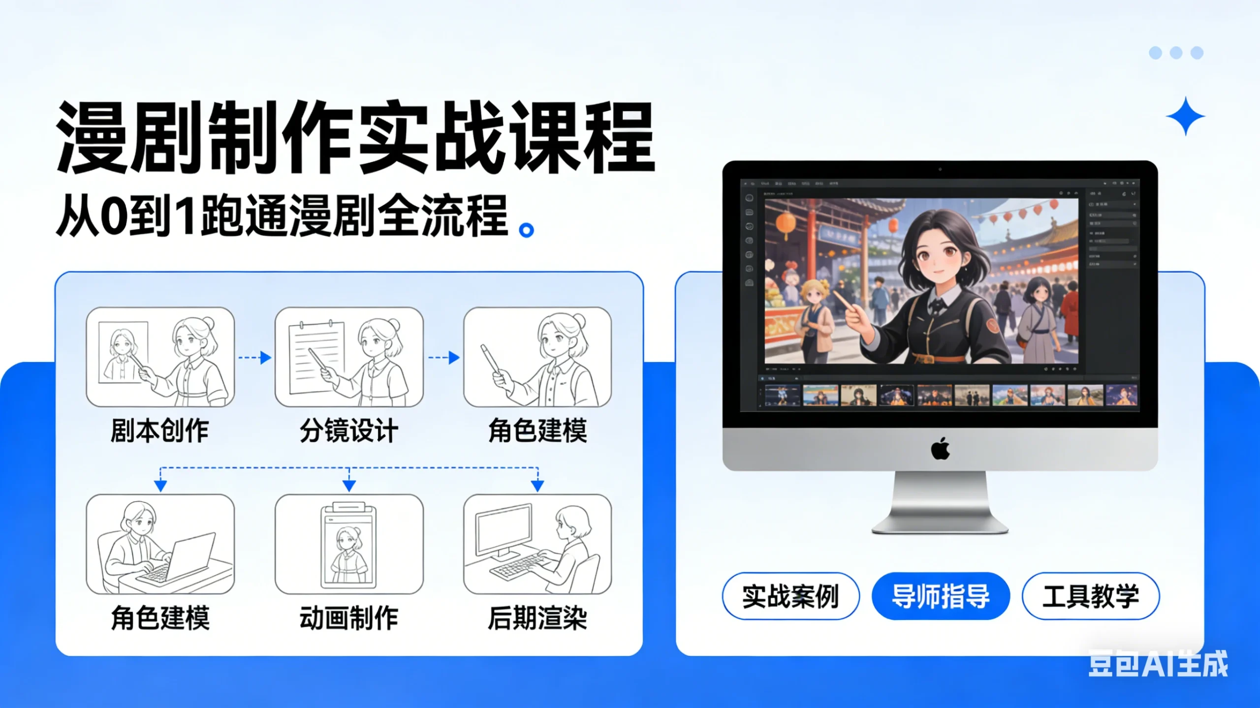 【精】漫剧制作实战课程从0到1跑通漫剧全流程-八方网创