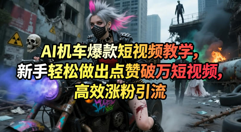AI机车爆款短视频教学,新手轻松做出点赞破万短视频,高效涨粉引流-八方网创