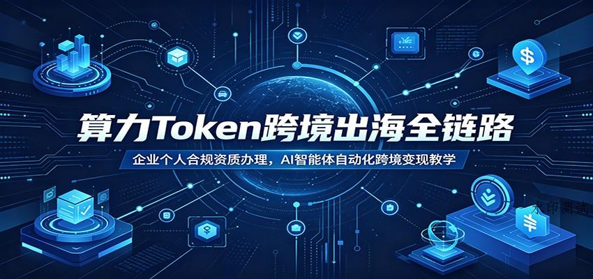算力Token跨境出海全链路：企业个人合规资质办理，AI智能体自动化跨境变现教学-八方网创
