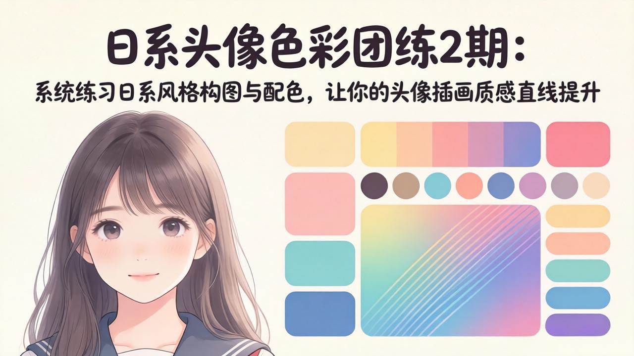 （18034期）日系头像色彩团练2期：系统练习日系风格构图与配色，让你的头像插画质感直线提升-八方网创