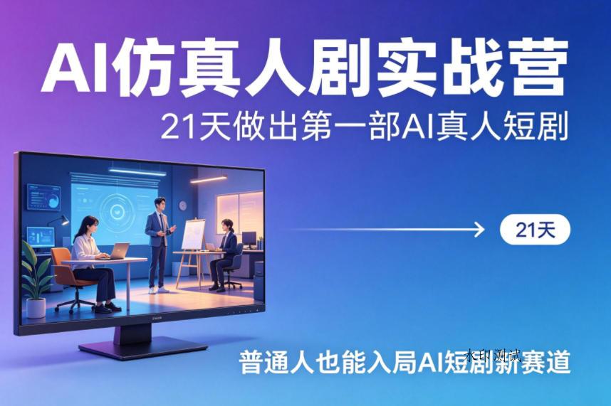 AI仿真人剧实战营，21天做出第一部AI真人短剧，普通人也能入局AI短剧新赛道（更新）-八方网创
