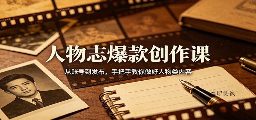 人物志爆款创作课：从账号到发布，手把手教你做好人物类内容-八方网创