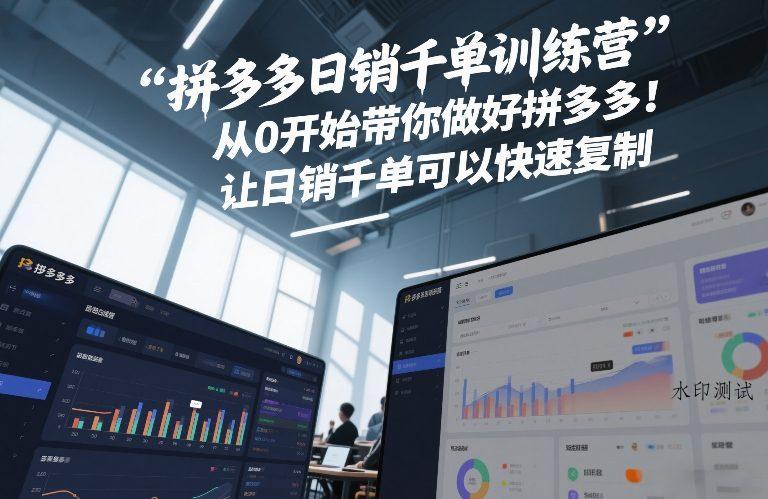 拼多多日销千单训练营,从0开始带你做好拼多多,让日销千单可以快速复制(更新26年5月)-八方网创