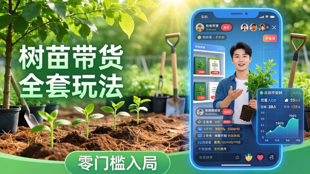 视频号AI树苗带货全套玩法：零门槛入局，掌握豆包、千问等AI工具制作树苗视频的全套流程-八方网创