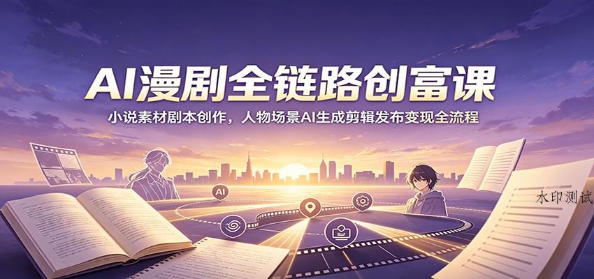 AI漫剧全链路创富课:小说素材剧本创作,人物场景AI生成剪辑发布变现全流程 AI漫剧全链路创富课:小说素材剧本创作,人物场景AI生成剪辑发布变现全流程