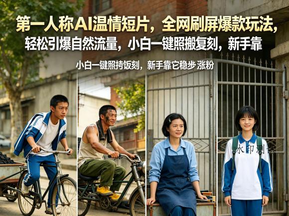 第一人称AI温情短片，全网刷屏爆款玩法，轻松引爆自然流量，小白一键照搬复刻，新手靠它稳步涨粉-八方网创