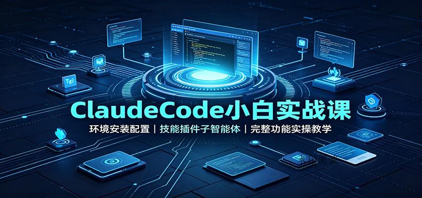ClaudeCode小白实战课：环境安装配置，技能插件子智能体，完整功能实操教学-八方网创