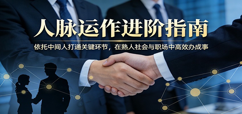 付费文章：人脉运作进阶指南，依托中间人打通关键环节，在熟人社会与职场中高效办成事-八方网创