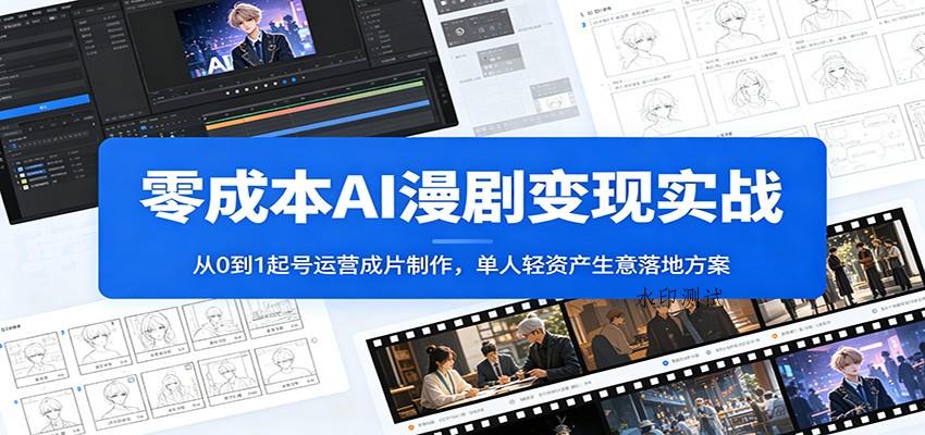 零成本AI漫剧变现实战:从0到1起号运营成片制作,单人轻资产生意落地方案 零成本AI漫剧变现实战:从0到1起号运营成片制作,单人轻资产生意落地方案
