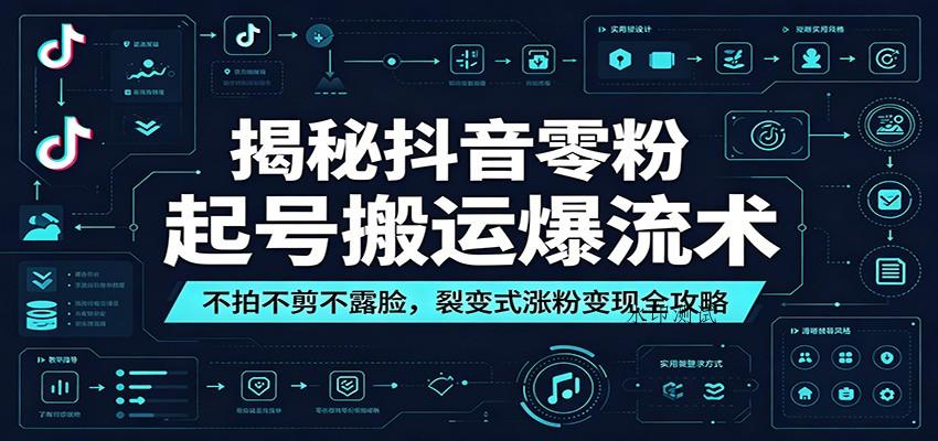 揭秘抖音零粉起号搬运爆流术:不拍不剪不露脸,裂变式涨粉变现全攻略-八方网创