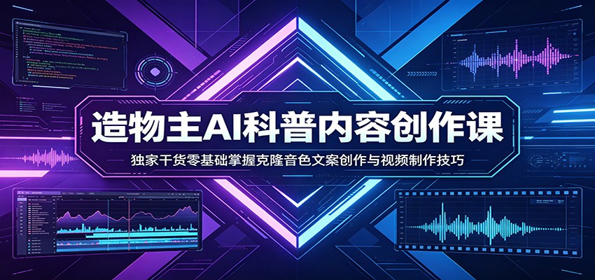 AI科普内容创作课:独家干货零基础掌握克隆音色文案创作与视频制作技巧-八方网创