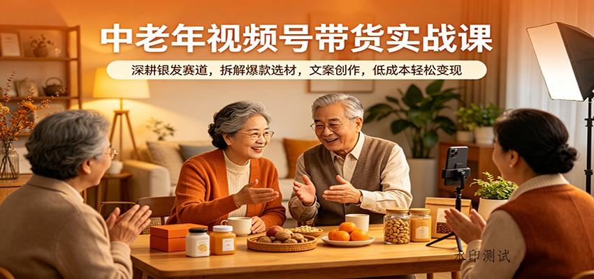 中老年视频号带货实战课：深耕银发赛道，拆解爆款选材，文案创作，低成本轻松变现-八方网创