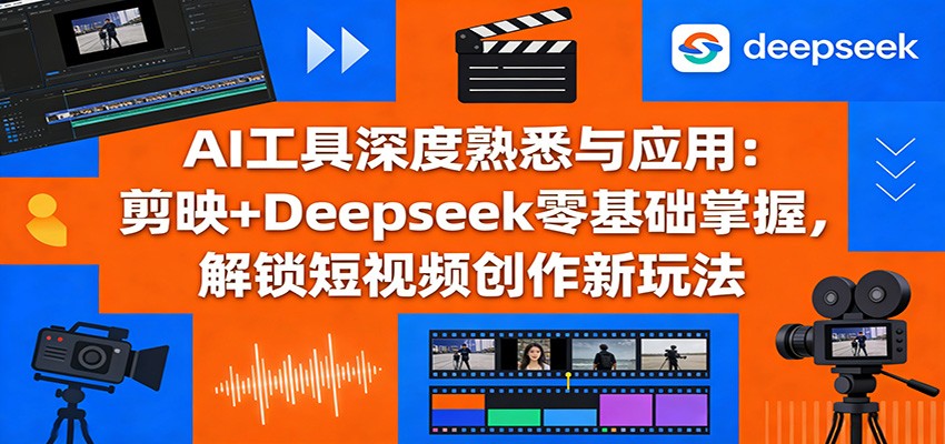 AI工具深度熟悉与应用:剪映+Deepseek零基础掌握,解锁短视频创作新玩法-八方网创