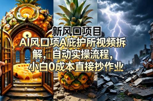 新风口项目AI庇护所视频拆解，自动实操流程，小白0成本直接抄作业-八方网创